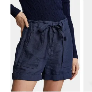 NWT POLO RALPH LAUREN 100% Linen shorts  Navy