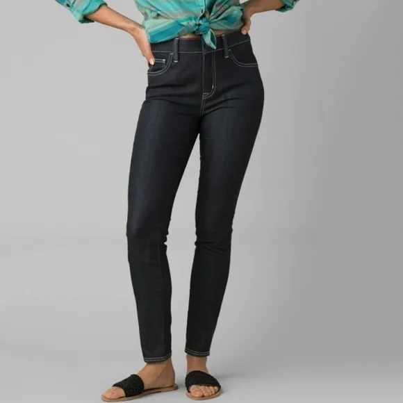 NWT Prana Oday Skinny Jeans in Denim Dark Wash- Tall Inseam