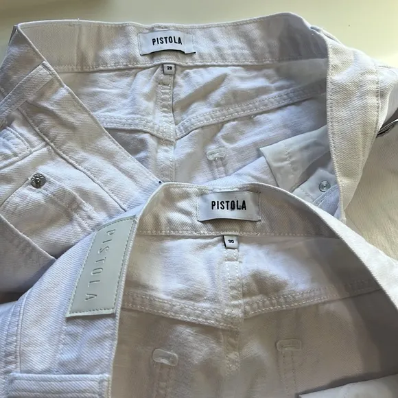 NWT Women’s Pistola Presley High Rise Relaxed Roller Destructed White Jeans