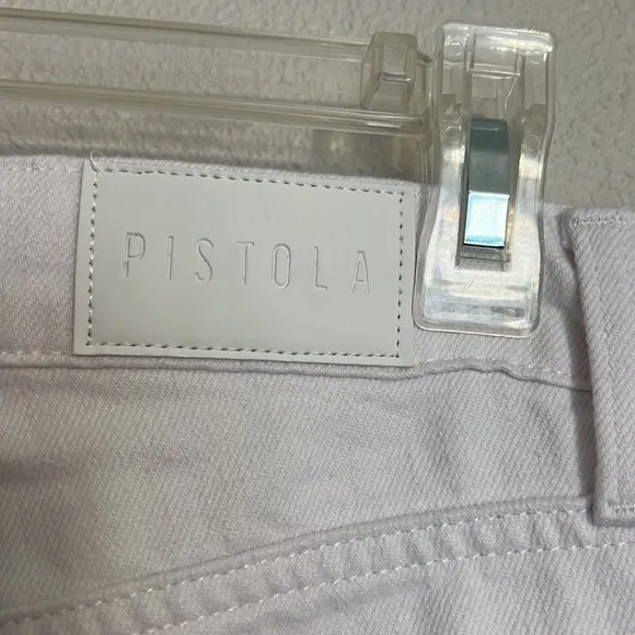 NWT Women’s Pistola Presley High Rise Relaxed Roller Destructed White Jeans