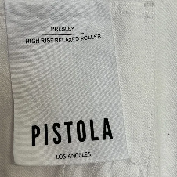 NWT Women’s Pistola Presley High Rise Relaxed Roller Destructed White Jeans