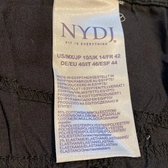 NYDJ SZ 10 Black Denim Skinny Jeans New D31