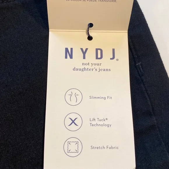 NYDJ SZ 10 Black Denim Skinny Jeans New D31