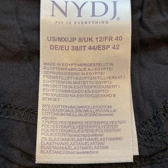 NYDJ SZ 8 Black Skinny Denim Jeans New D6
