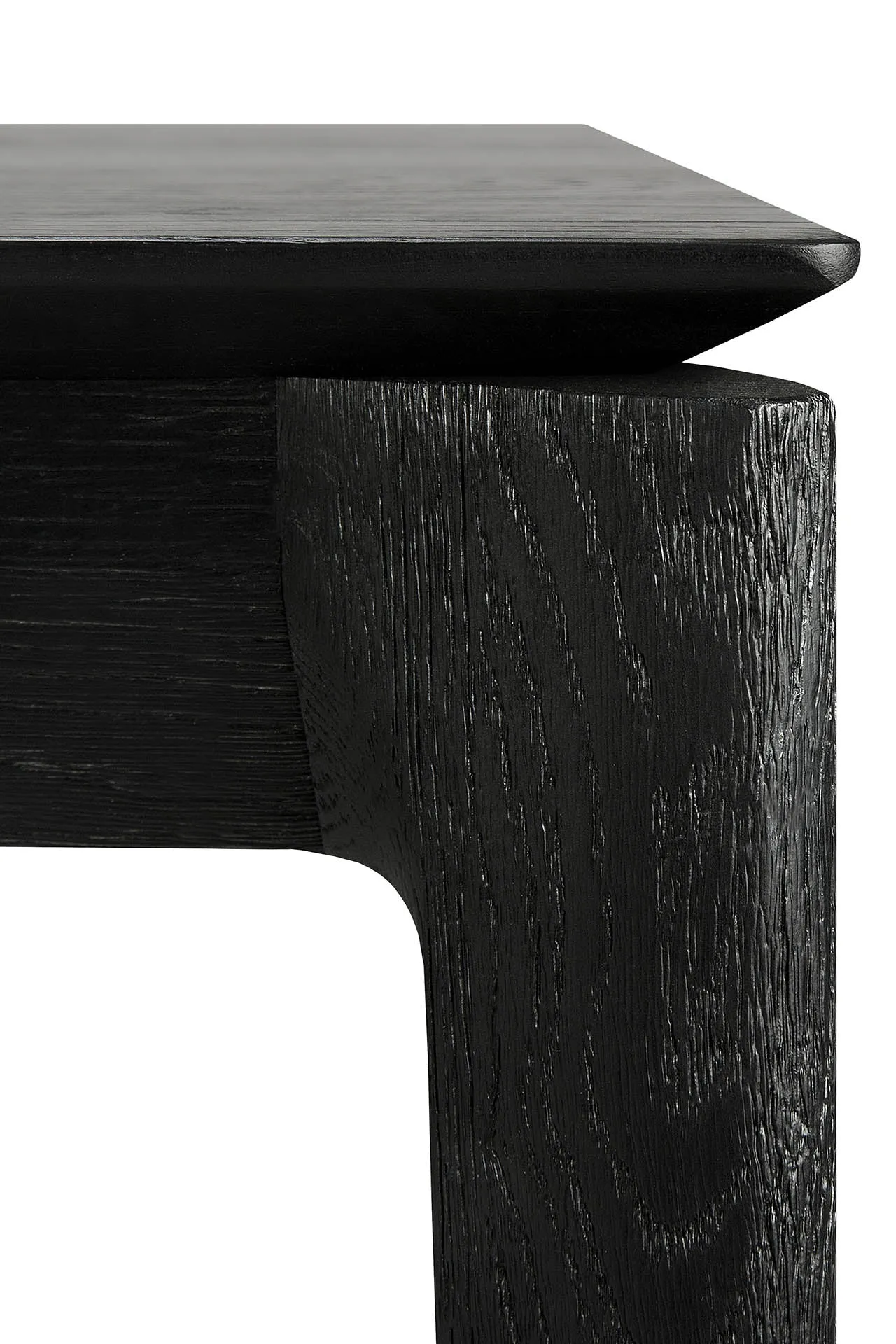 Oak Bok Black Extendable Dining Table - Varnished