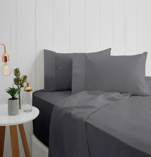 Odyysey Living Breathe Cotton Fitted Sheet - 250TC - CHARCOAL