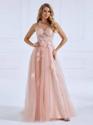 One Shoulder Side Slit Long Dress Elegant Prom Dress #17475