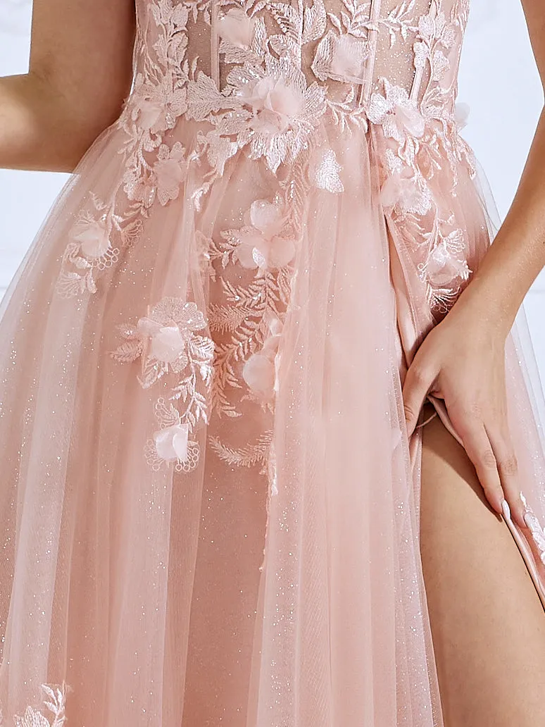 One Shoulder Side Slit Long Dress Elegant Prom Dress #17475