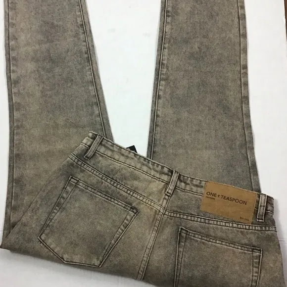 ONE TEASPOON RUST TRUCKERS JEANS Women’s 26 LOW WAIST STRAIGHT LEG JEANS NWT