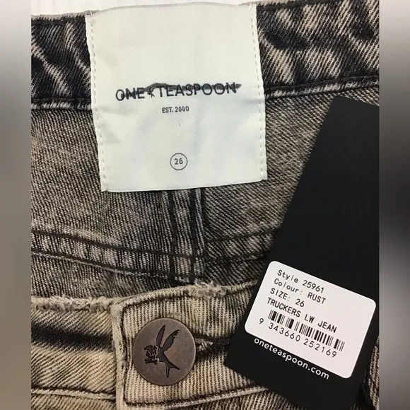 ONE TEASPOON RUST TRUCKERS JEANS Women’s 26 LOW WAIST STRAIGHT LEG JEANS NWT