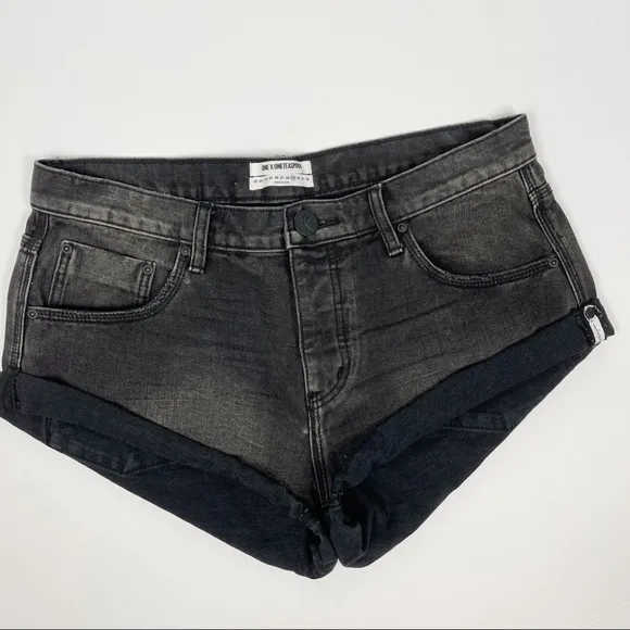 One‎ Teaspoon Washed Black Bandits Shorts 29