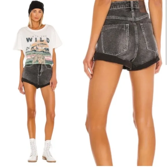 One‎ Teaspoon Washed Black Bandits Shorts 29