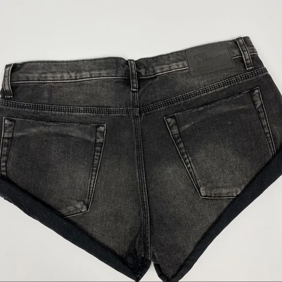 One‎ Teaspoon Washed Black Bandits Shorts 29
