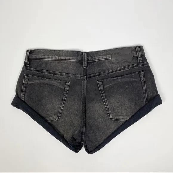 One‎ Teaspoon Washed Black Bandits Shorts 29