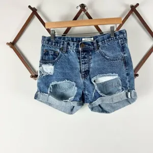 ONE TEASPOON Chargers Distressed Shorts Size 25 GUC P492