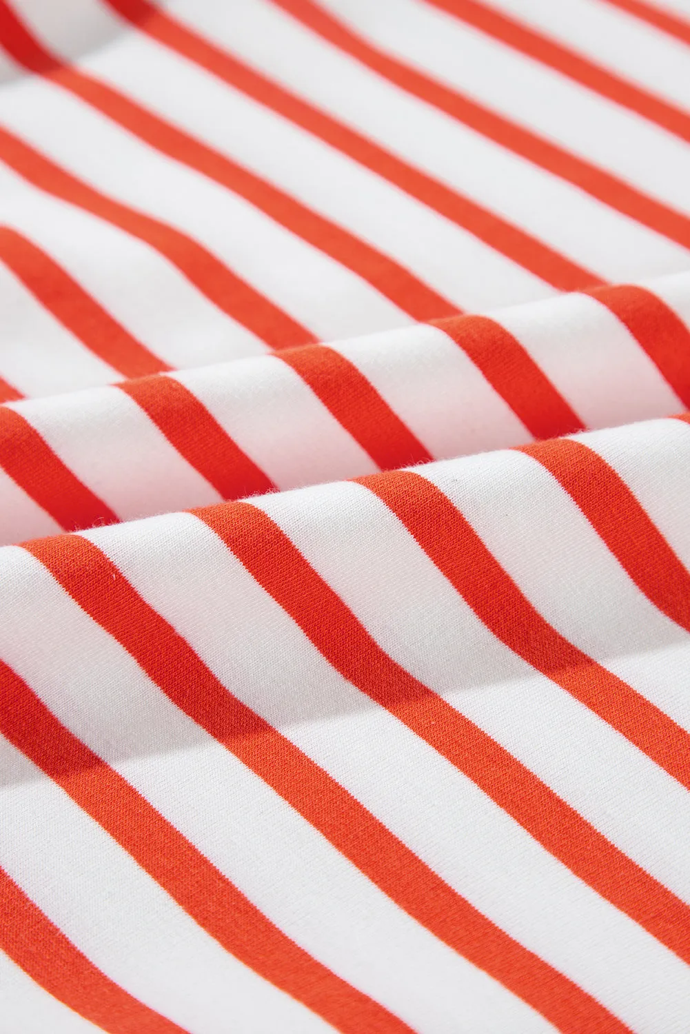 Orange Stripe Drop Shoulder Crew Neck Loose Casual Sweater Sweatshirt