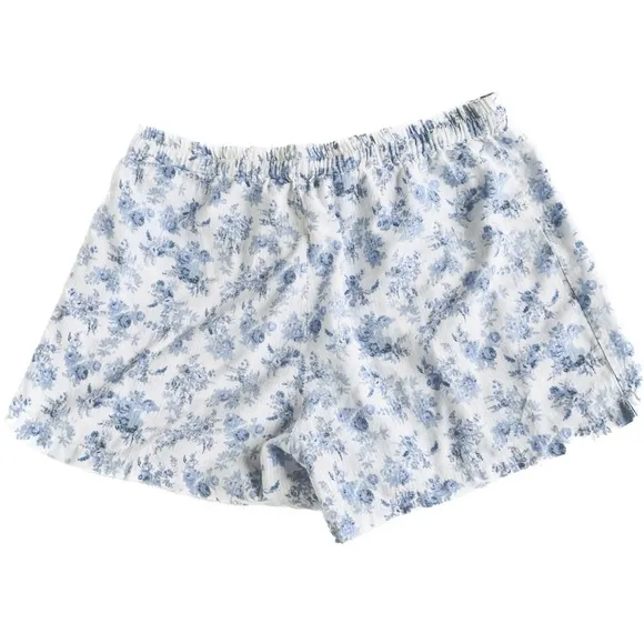 ottod'Ame | S / 4 | Italian Cotton Floral Striped Light Sleep Drawstring Shorts