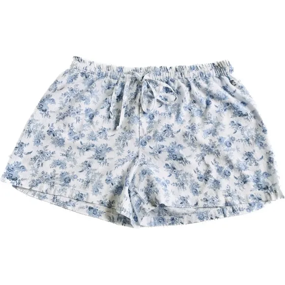 ottod'Ame | S / 4 | Italian Cotton Floral Striped Light Sleep Drawstring Shorts