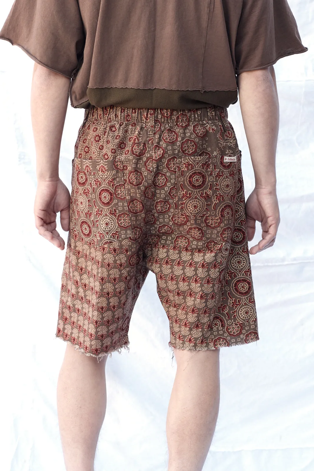 p35 ajrakh shorts in brown