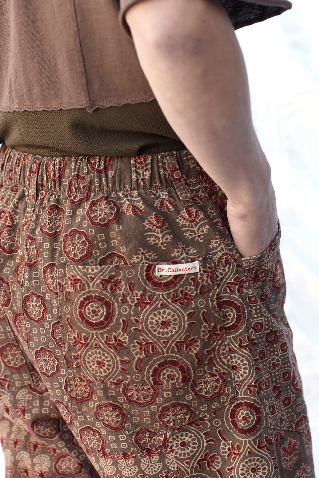 p35 ajrakh shorts in brown