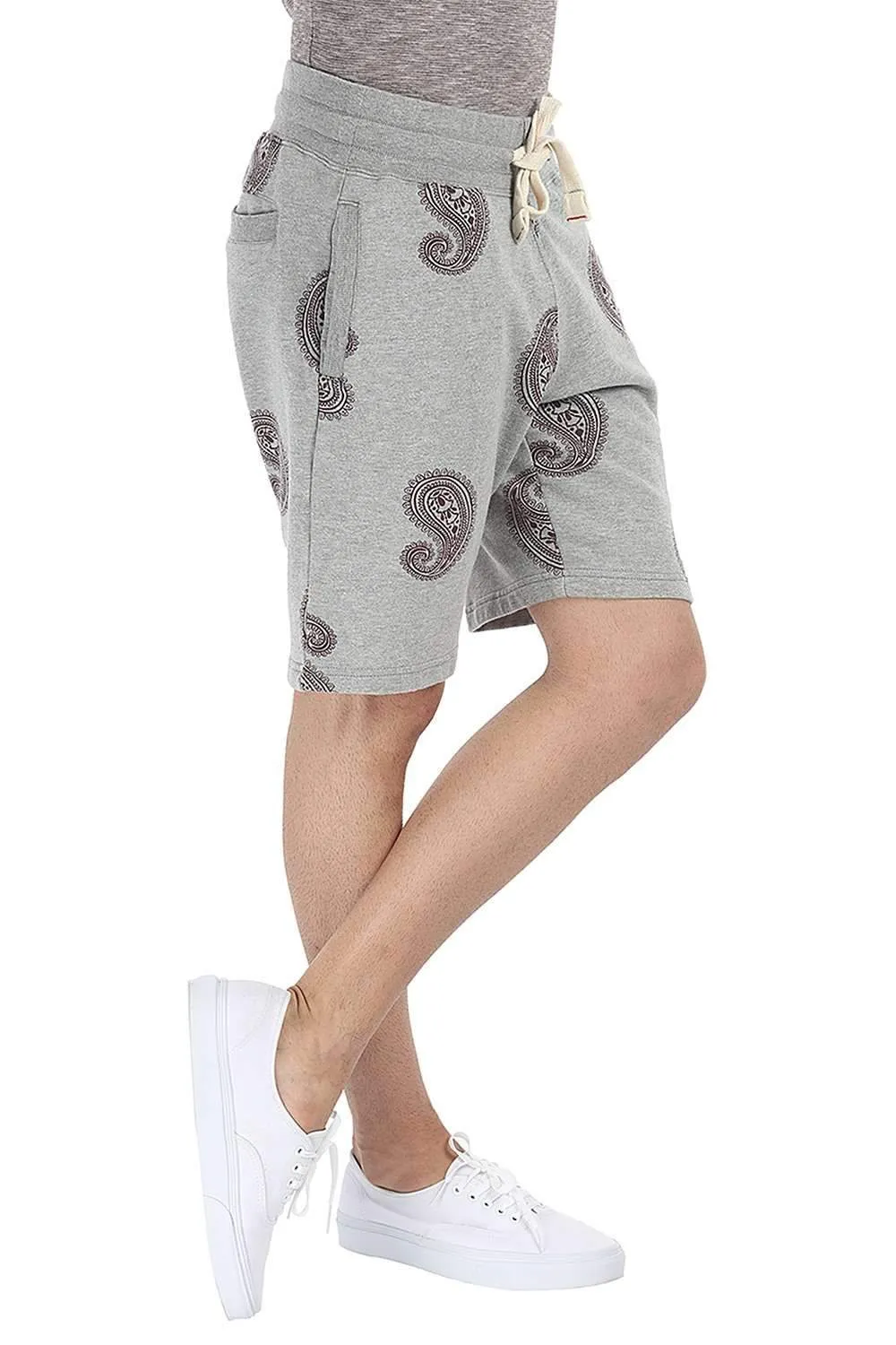 Paisley Printed Relaxed Fit Knit Shorts