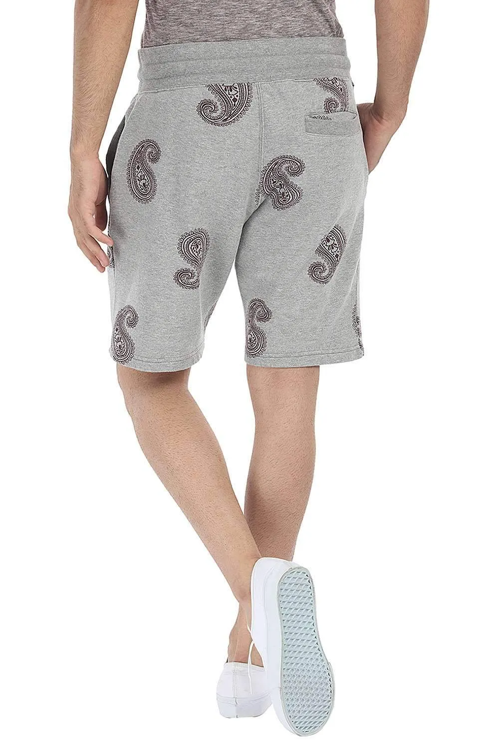 Paisley Printed Relaxed Fit Knit Shorts