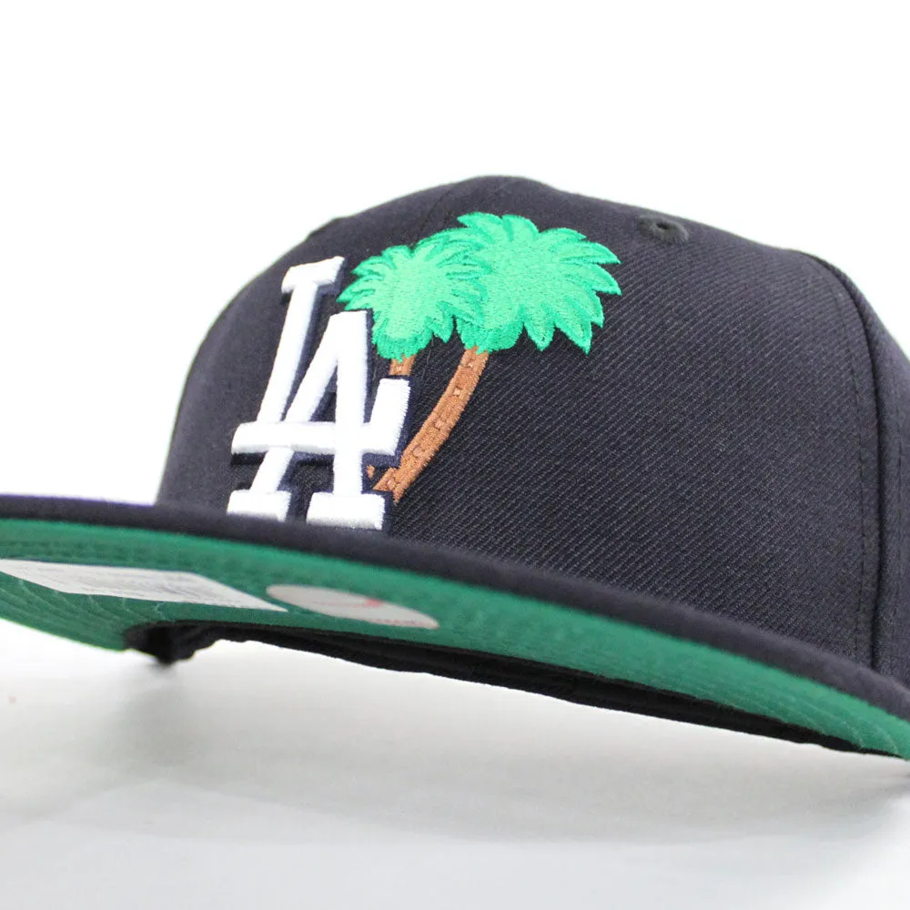 Palm Tree Los Angeles Dodgers New Era 59Fifty Fitted Hat (Navy Green Under Brim)