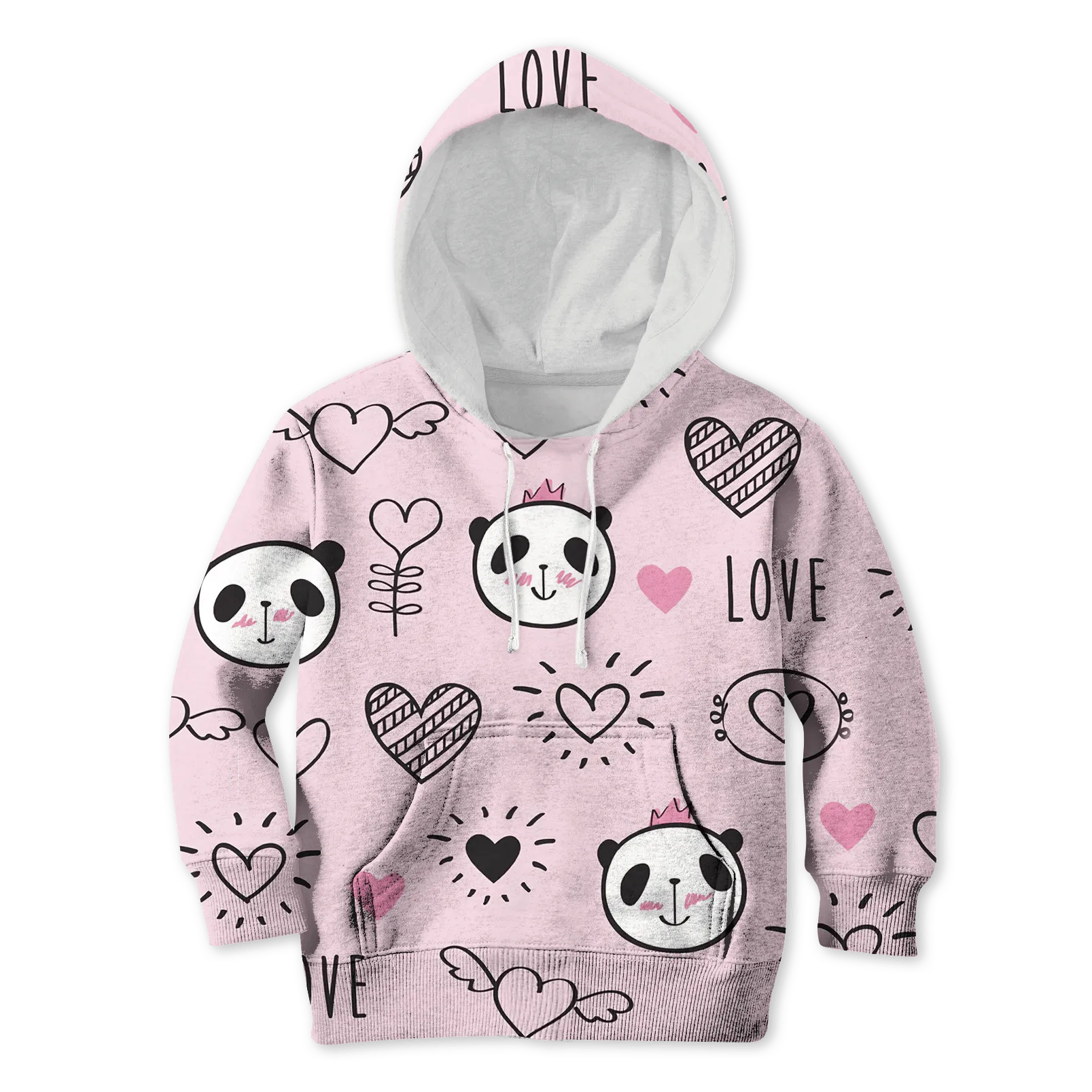 Panda In Love Custom Cosplay Kid Hoodie