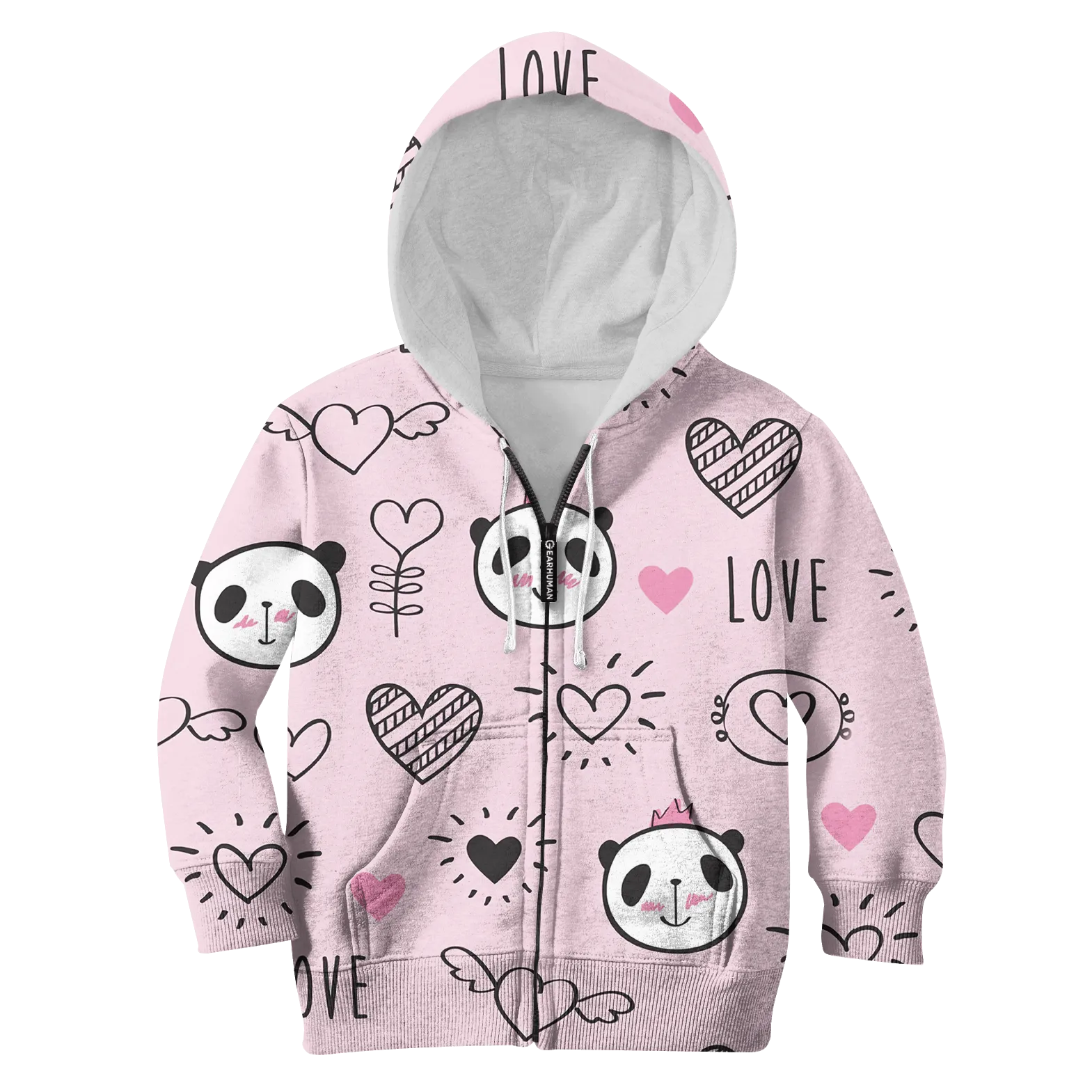 Panda In Love Custom Cosplay Kid Hoodie