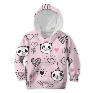 Panda In Love Custom Cosplay Kid Hoodie