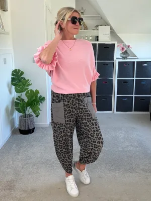 Pastel Pink Frill Sleeve Jumper
