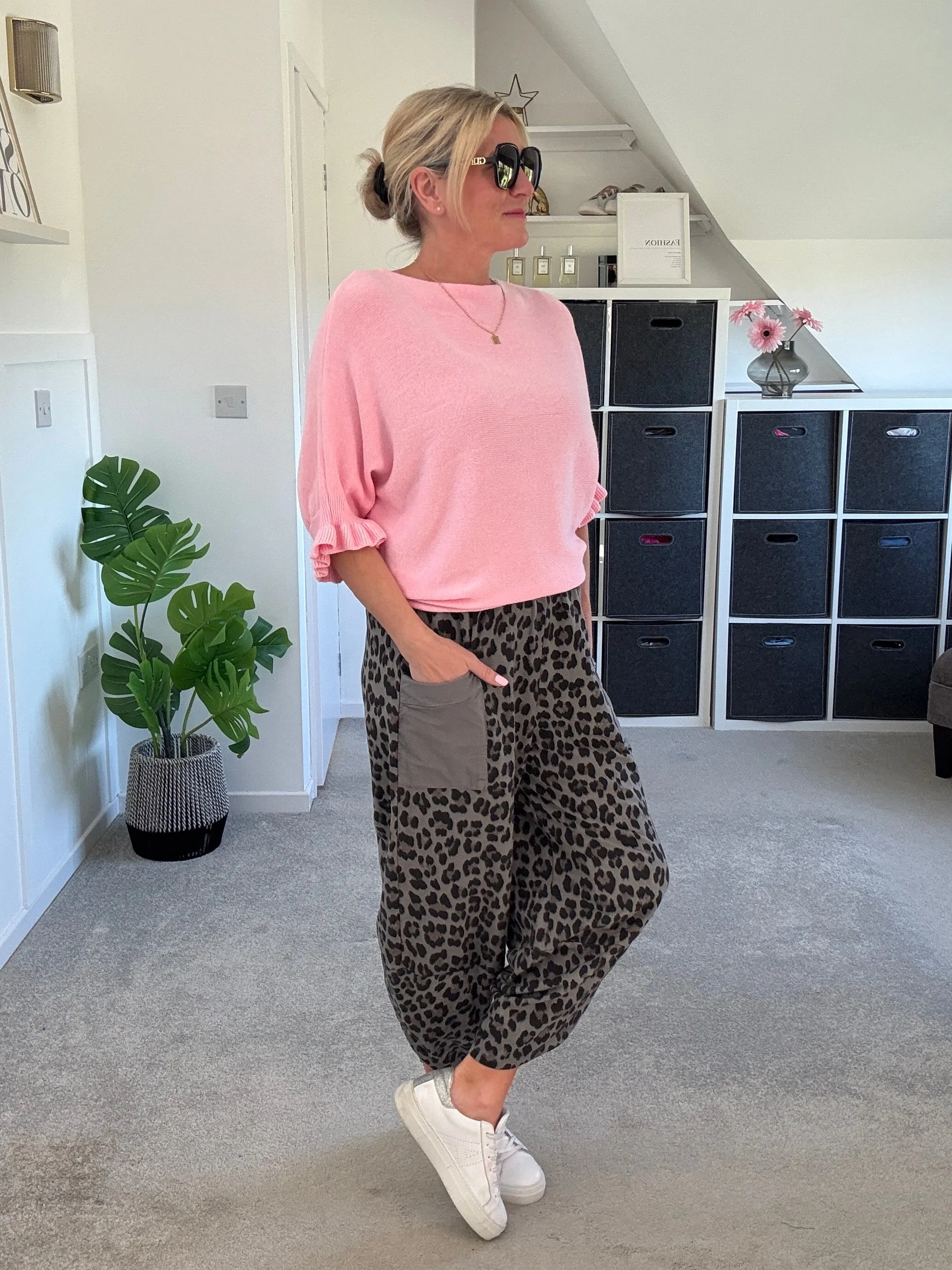 Pastel Pink Frill Sleeve Jumper