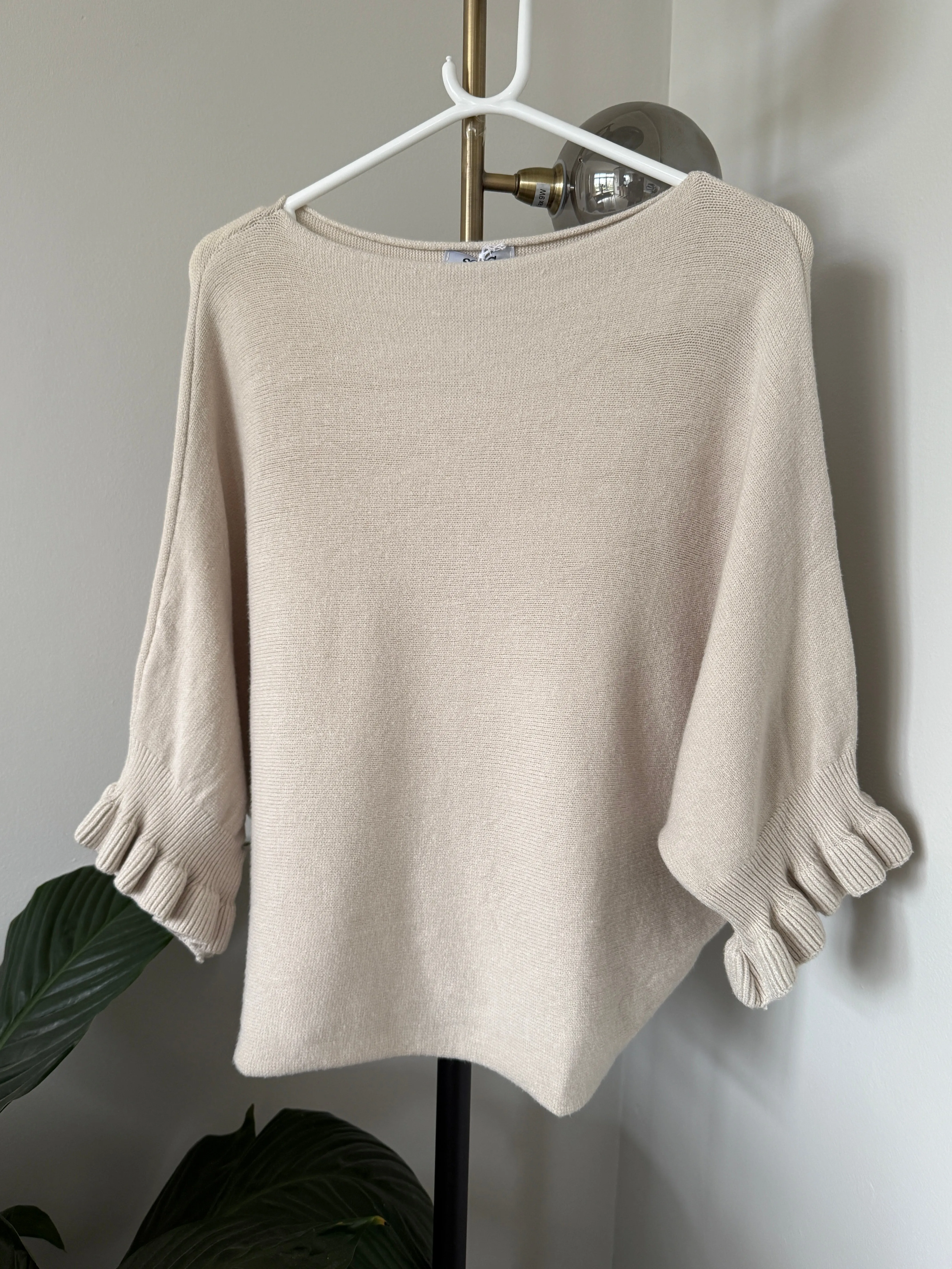 Pastel Pink Frill Sleeve Jumper