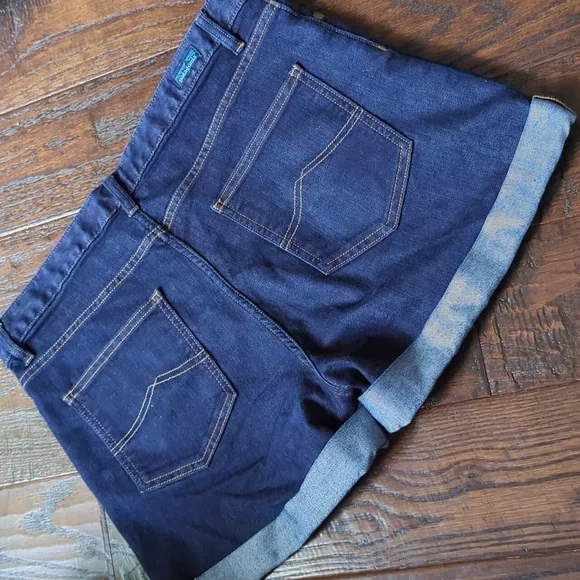 PATAGONIA I Dark Blue Denim Relaxed Fit High Rise Cuffed Hem Jean Shorts, 31/12