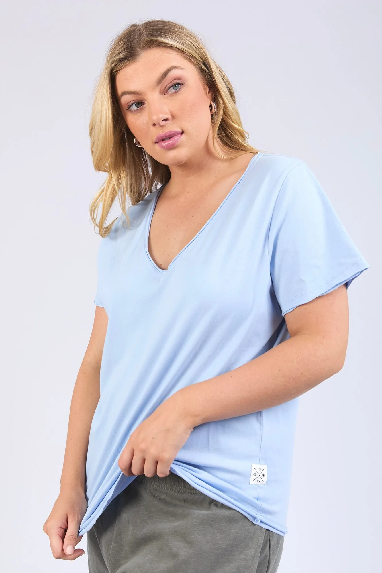 Pima Dream Blue Relaxed Tee