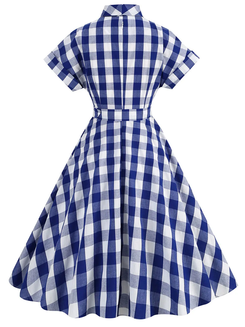 Pink And White Plaid Bow Collar Barbie Same Style 1950S Vintage Dress