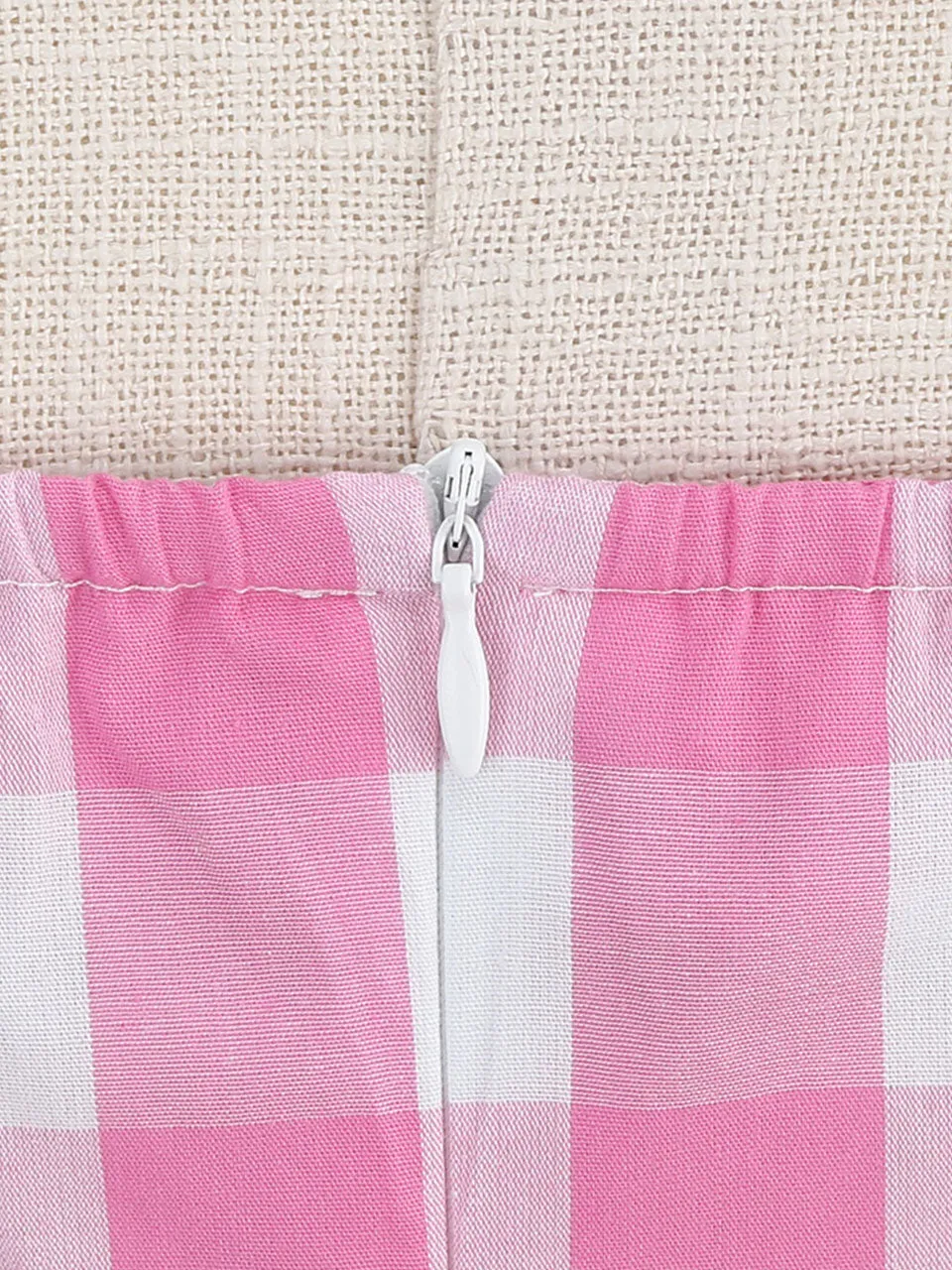 Pink And White Plaid Halter Classis Style 1950S Vintage Dress Set