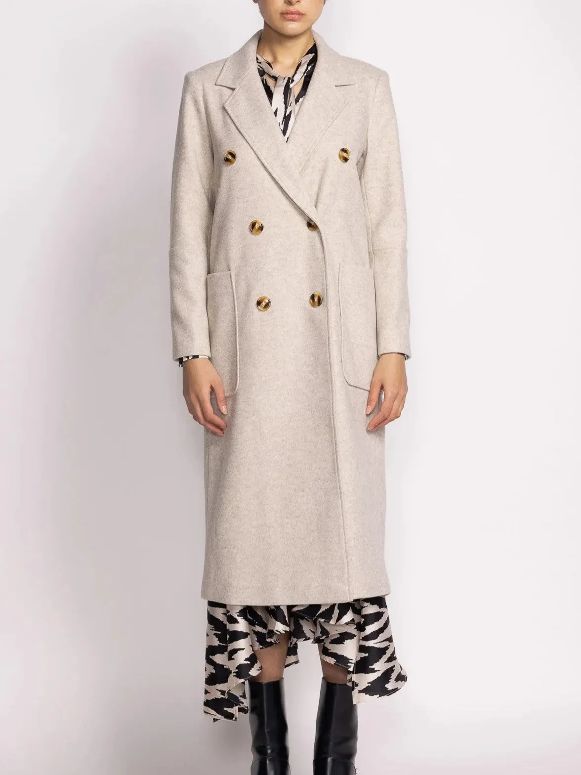 PINK MARTINI Lara Double Breasted Long Coat
