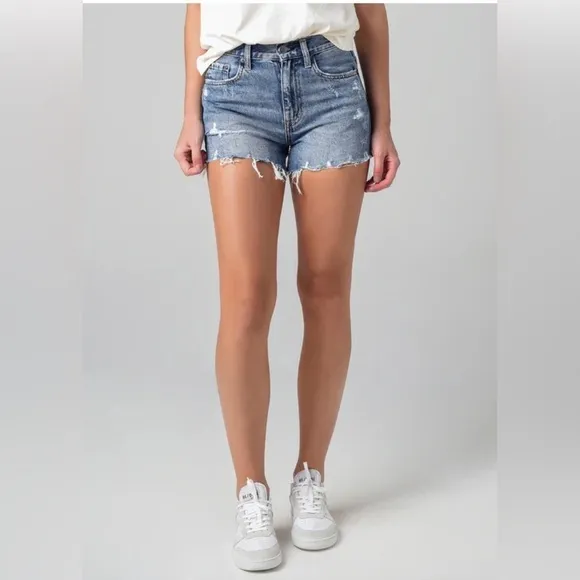 Pistola Nova Relaxed High Rise Distressed Cut Off Shorts  Size 30