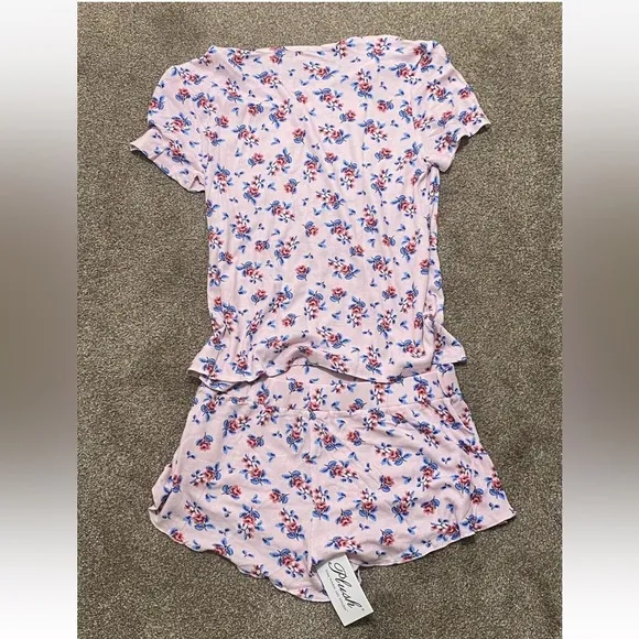 Plush Micro Waffle Floral PJ Set