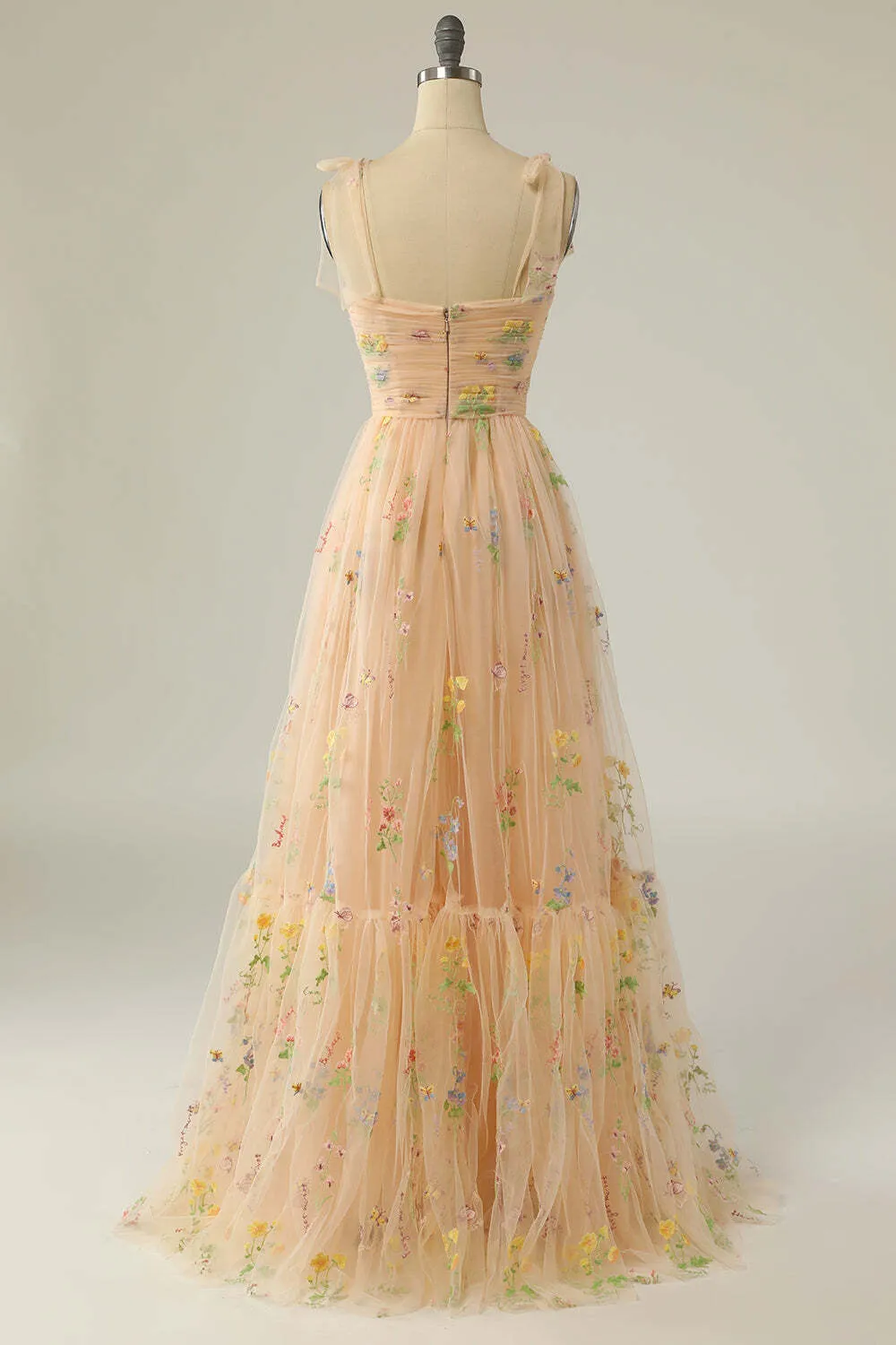 Princess Champagne A-line Embroidered Formal Dress