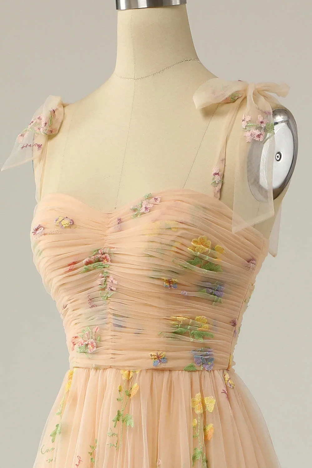 Princess Champagne A-line Embroidered Formal Dress