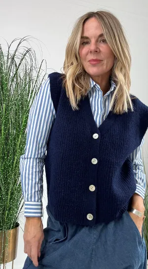 Provoke Knitted Waistcoat - Navy