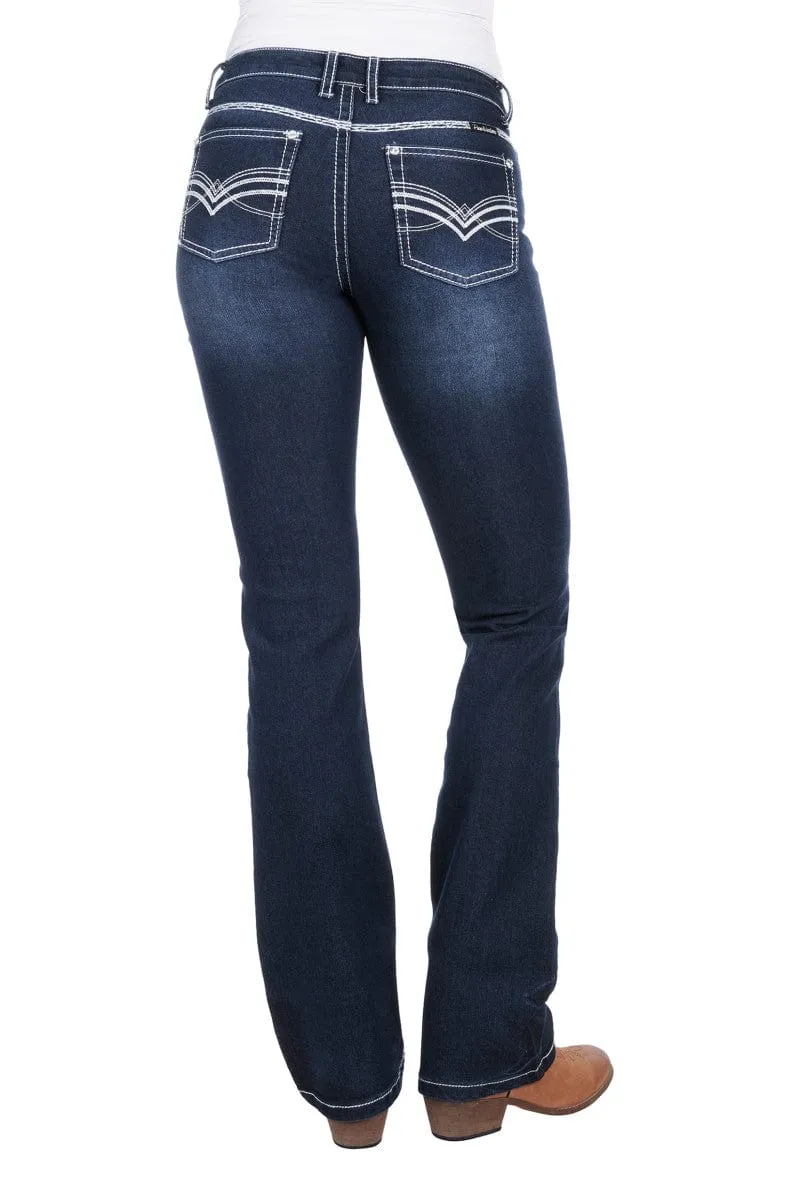 Pure Western Jeans Womens Hannah Boot Cut Midnight 32in Leg