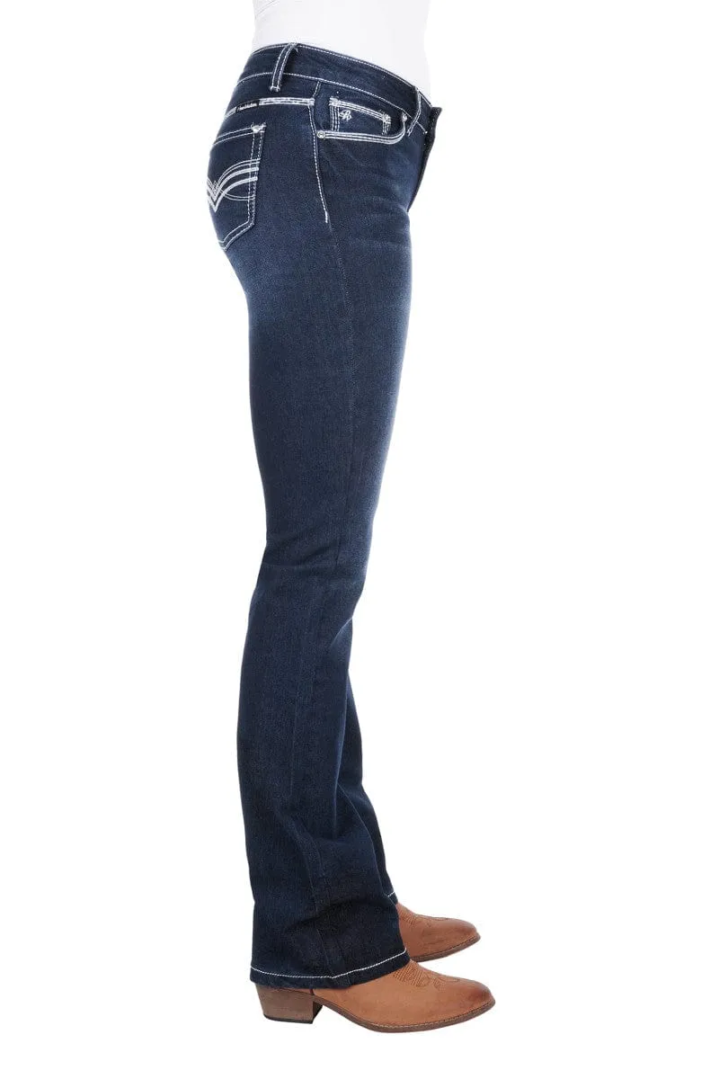 Pure Western Jeans Womens Hannah Boot Cut Midnight 32in Leg