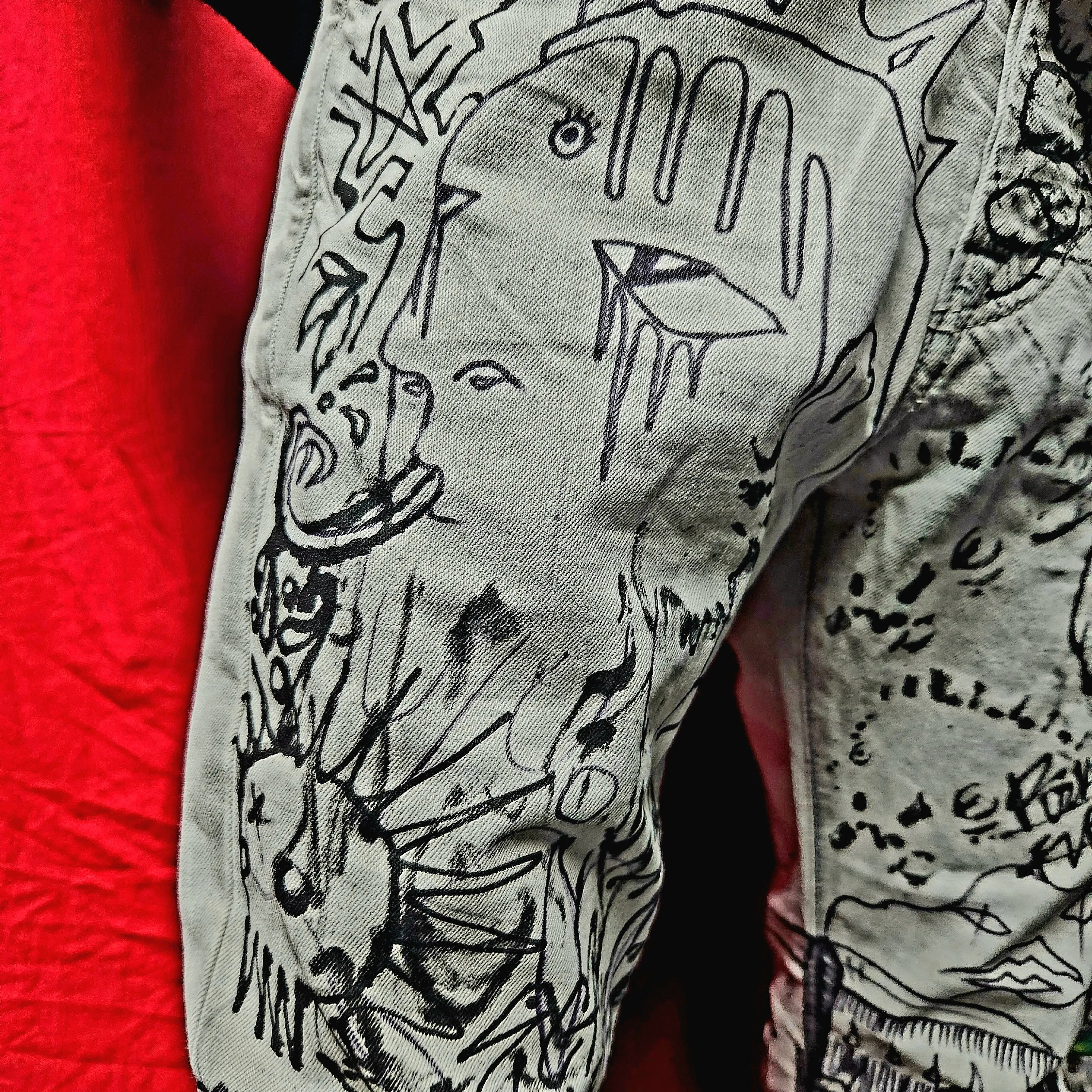 "Dreaded InkScape" 1-of-1 Custom Jeans