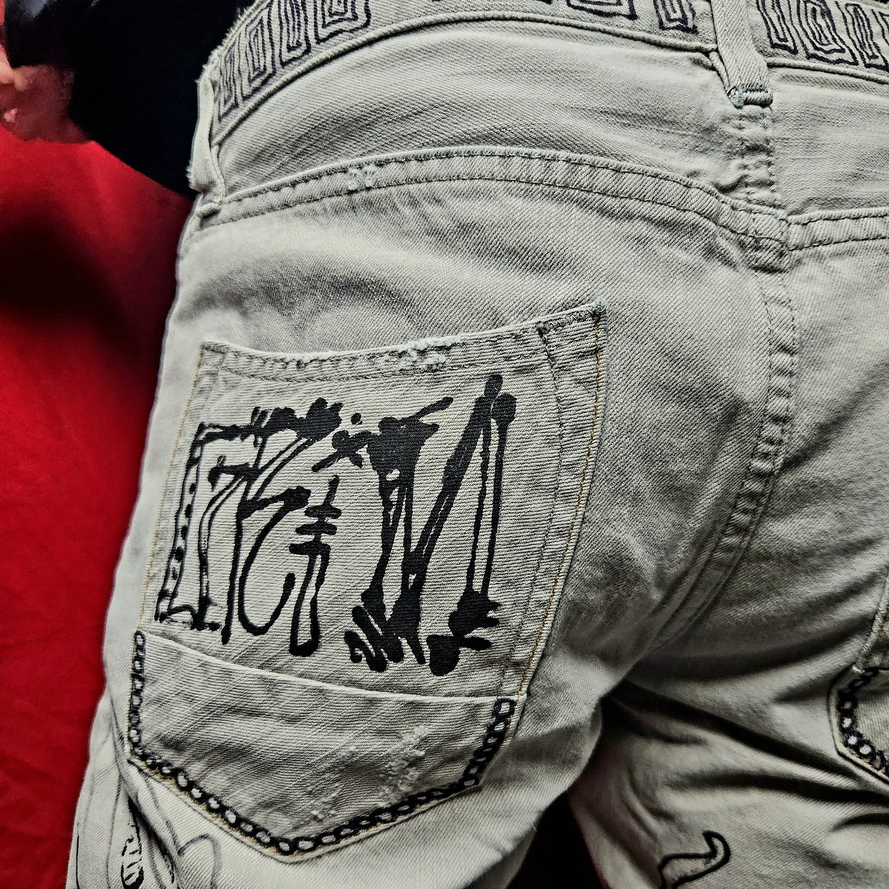 "Dreaded InkScape" 1-of-1 Custom Jeans