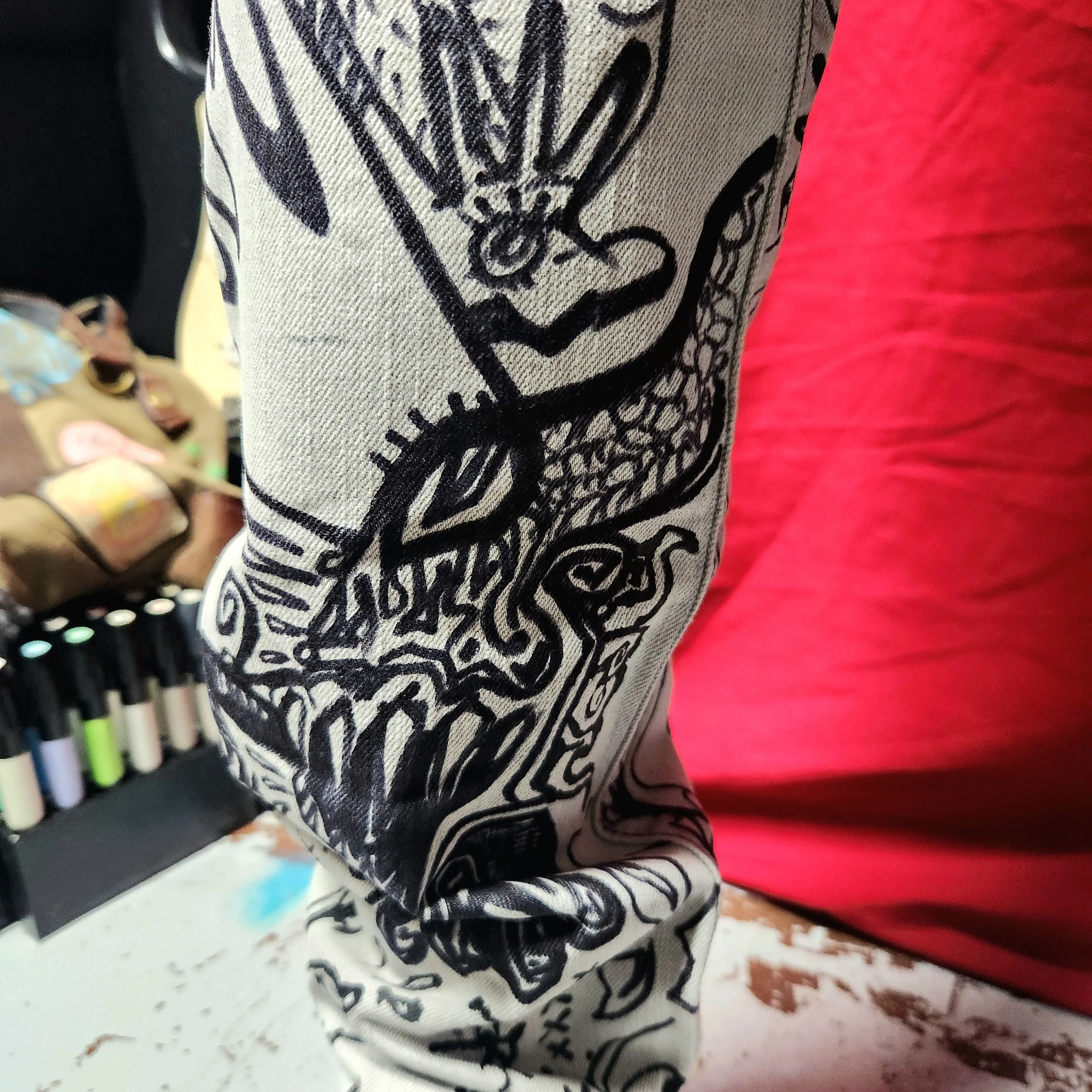 "Dreaded InkScape" 1-of-1 Custom Jeans
