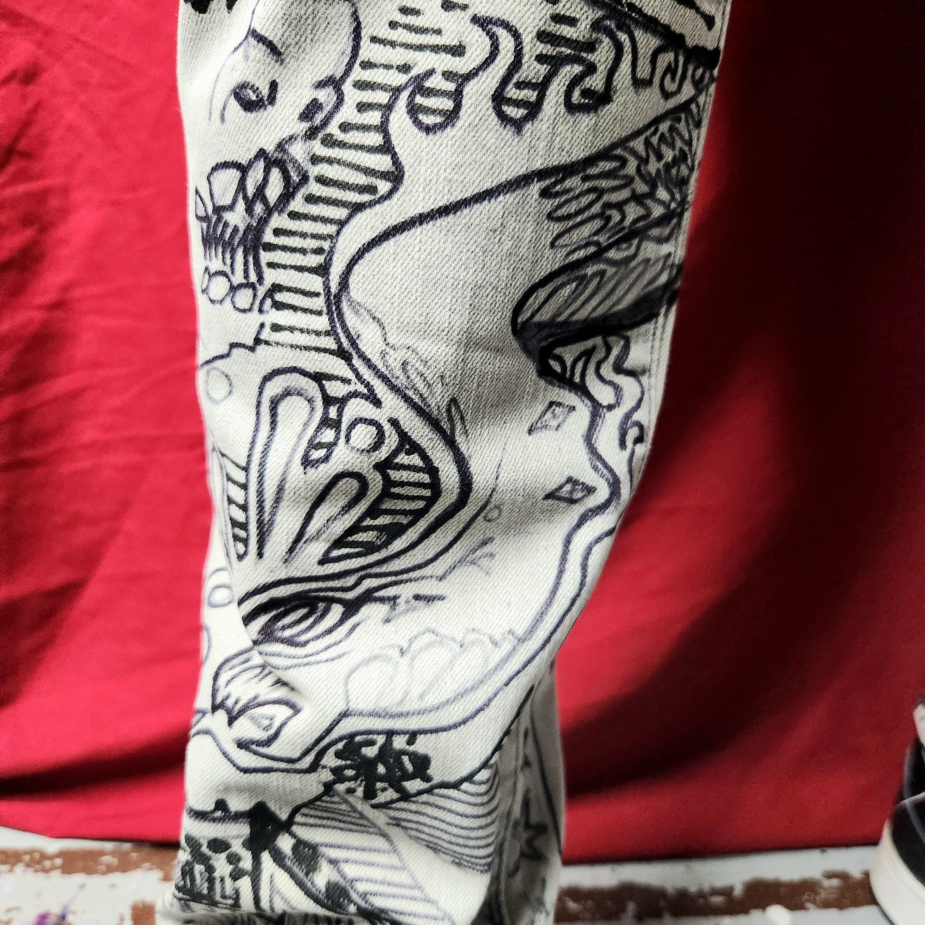 "Dreaded InkScape" 1-of-1 Custom Jeans