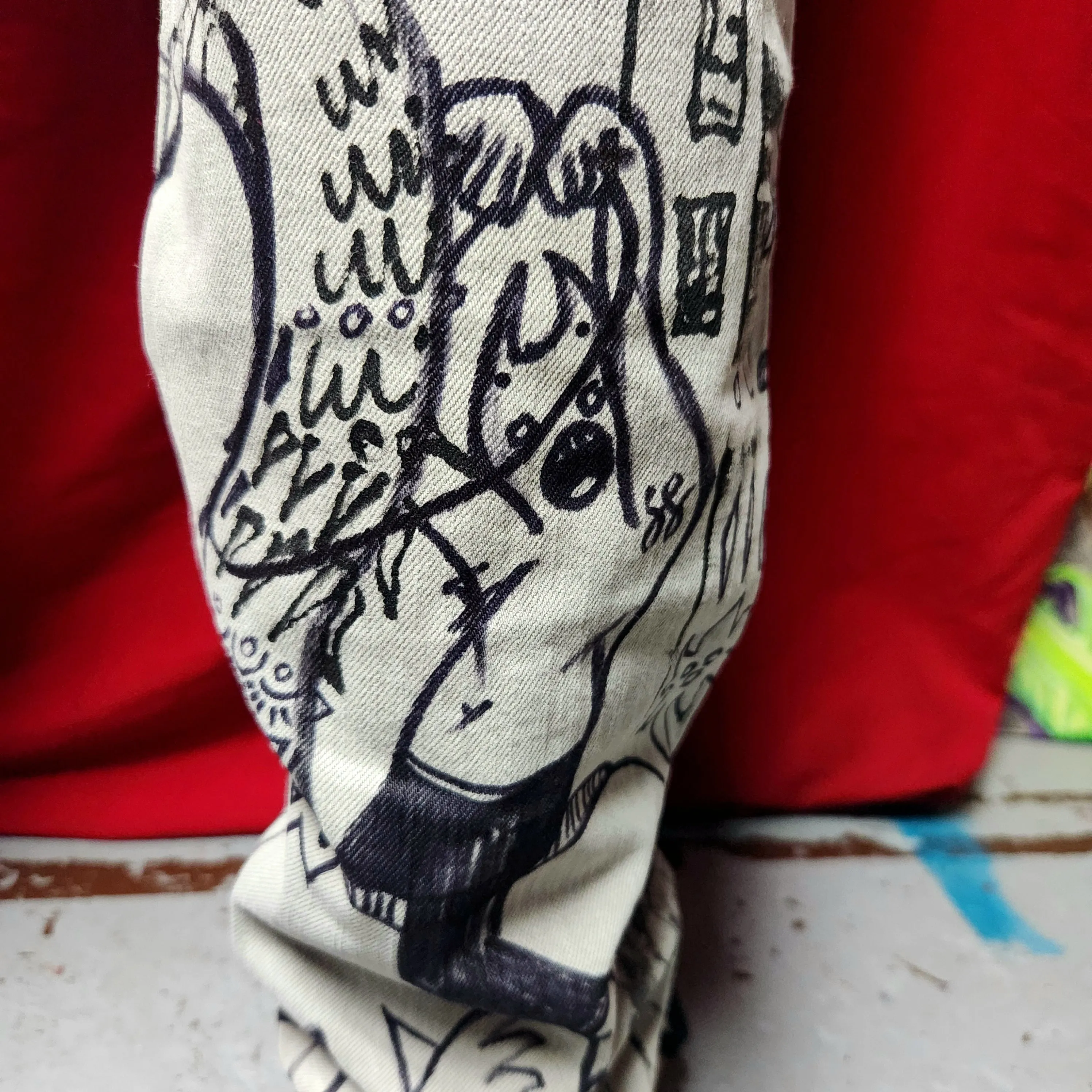 "Dreaded InkScape" 1-of-1 Custom Jeans